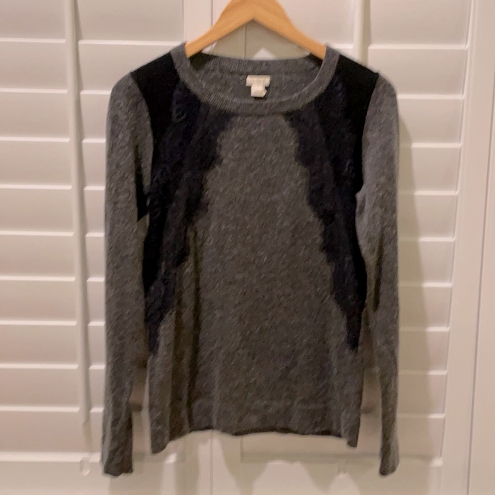J.Crew | wool blend sweater with lace detail | sm